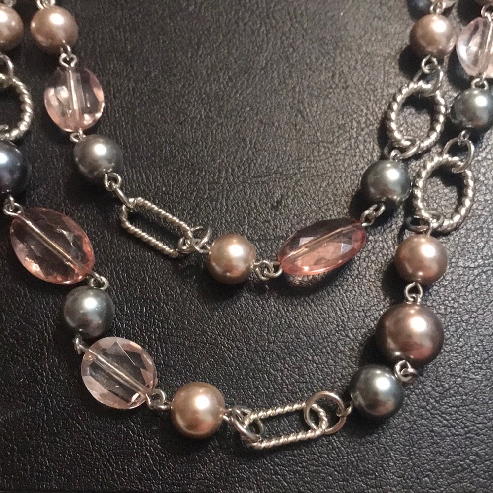 Premier Design Gray / silver necklace 46 inch